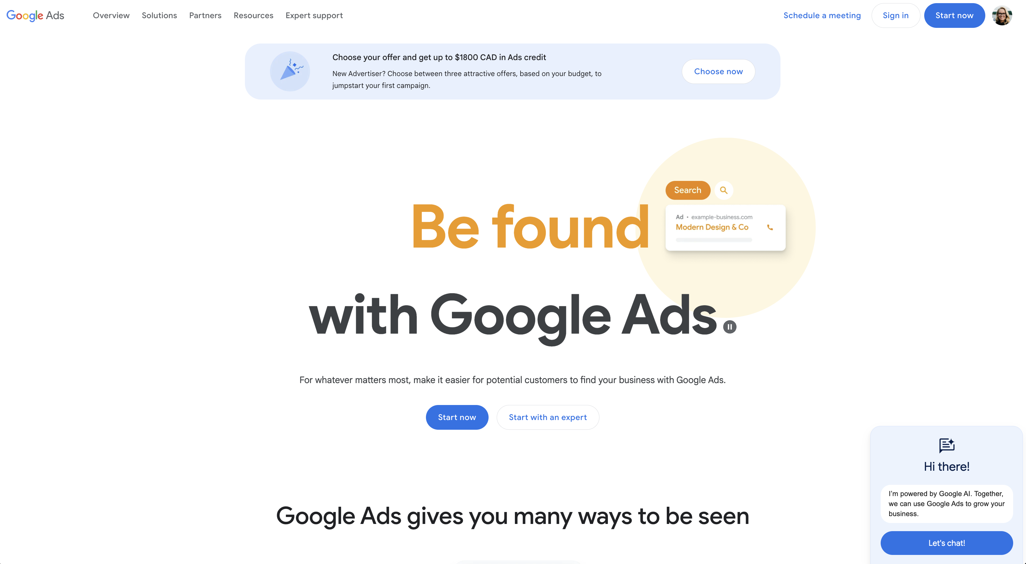 Getting started with Google Search Ads at https://ads.google.com/